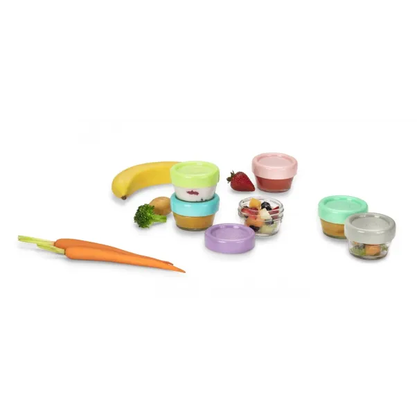 SET 6 RECIPIENTE STICLA PENTRU HRANA BEBE, MELII, 59 ML