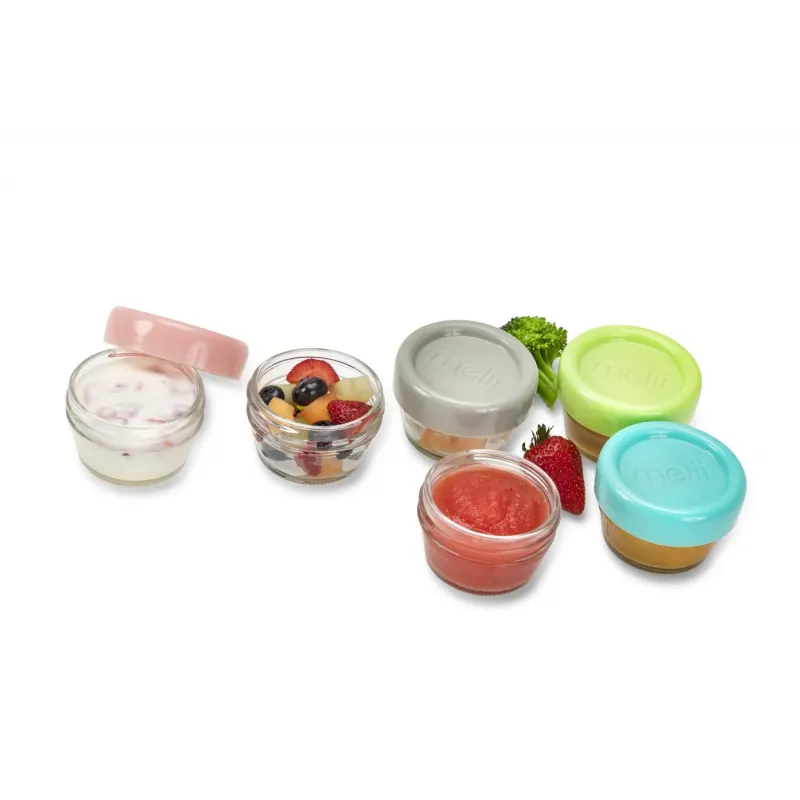 SET 6 RECIPIENTE STICLA PENTRU HRANA BEBE, MELII, 59 ML