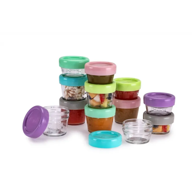 SET 12 RECIPIENT STICLA PENTRU HRANA BEBE, MELII, 6*59 ML + 6*118 ML