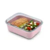 RECIPIENT STICLA 740ML CU HUSA ANTIDERAPANTA SILICON MELII ROZ