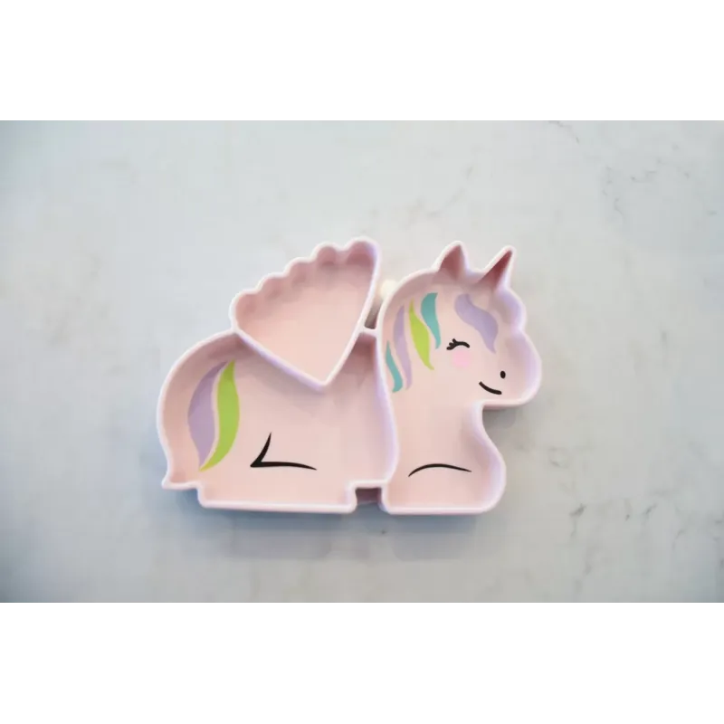 FARFURIE COMPARTIMENTATA DIN SILICON CU VENTUZA, MELII, UNICORN