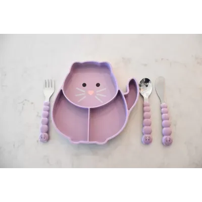 FARFURIE COMPARTIMENTATA DIN SILICON CU VENTUZA, MELII, PISICĂ
