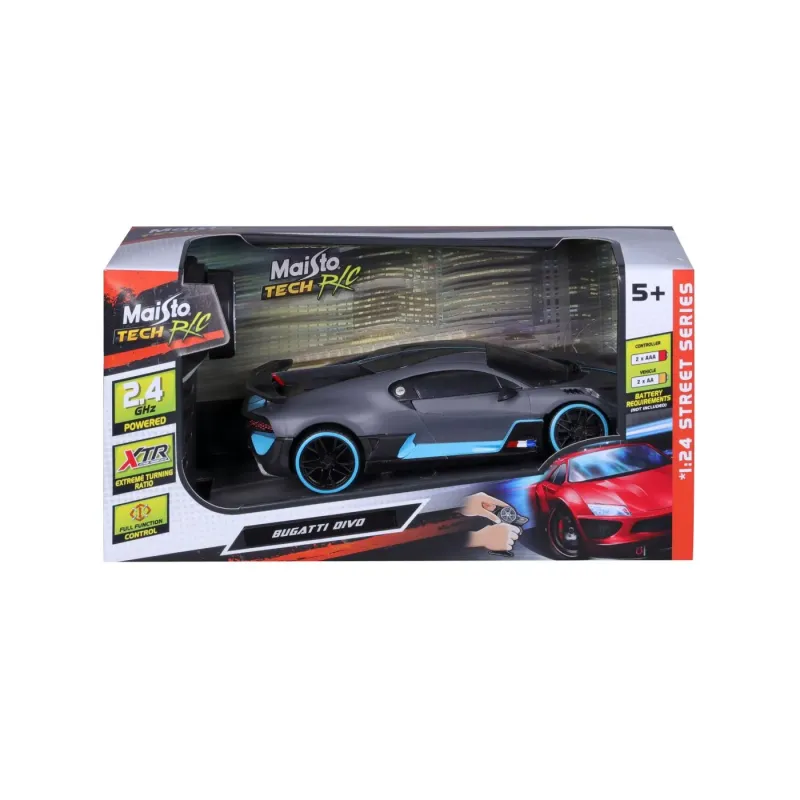 MAISTO MAȘINUȚĂ CU TELECOMANDĂ 2.4GHz BUGATTI DIVO SCARA 1 LA 24