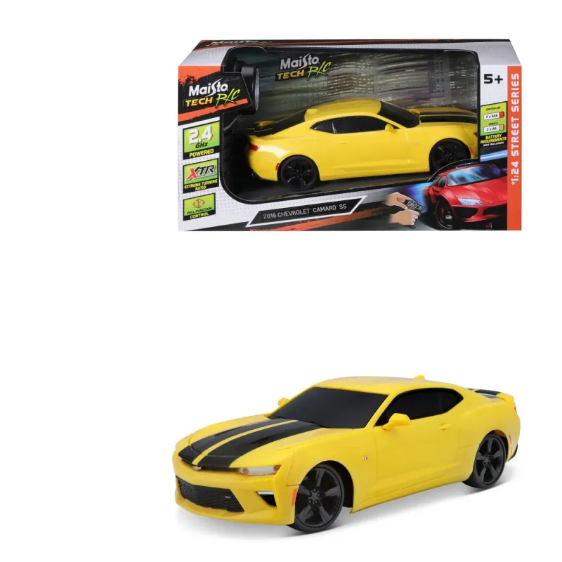 MAISTO MAȘINUȚĂ CU TELECOMANDĂ 2.4GHz CHEVROLET CAMARO SS 2016 SCARA 1 LA 24