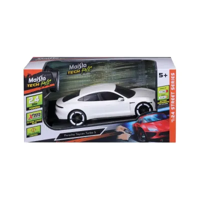 MAISTO MAȘINUȚĂ CU TELECOMANDĂ 2.4GHz PORSCHE TAYCAN TURBO S SCARA 1 LA 24