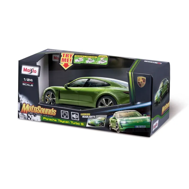 MAISTO MAȘINUȚĂ CU SUNETE ȘI LUMINI PORSCHE TAYCAN TURBO S SCARA 1 LA 24