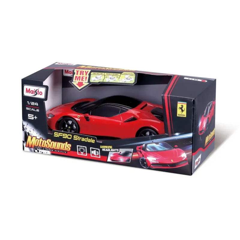 MAISTO MAȘINUȚĂ CU SUNETE ȘI LUMINI FERRARI SF90 STRADALE SCARA 1 LA 24