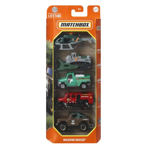 MATCHBOX SET 5 MASINUTE METALICE MBX WILDFIRE RESCUE SCARA 1:64