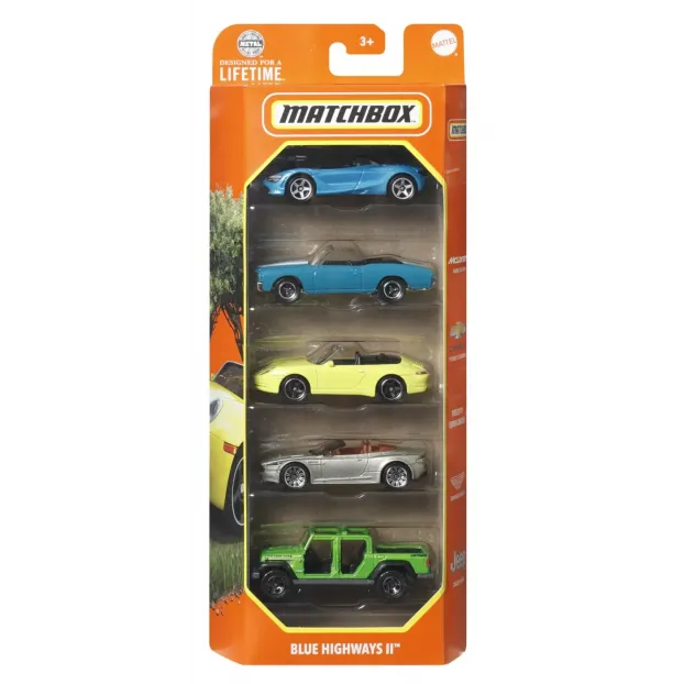 MATCHBOX SET 5 MASINUTE METALICE MBX BLUE HIGHWAYS II SCARA 1:64