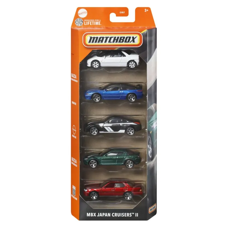 MATCHBOX SET 5 MASINUTE METALICE MBX JAPAN CRUISERS II SCARA 1:64