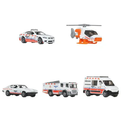 MATCHBOX SET 5 MASINUTE METALICE RESCUE EMT SCARA 1 LA 64