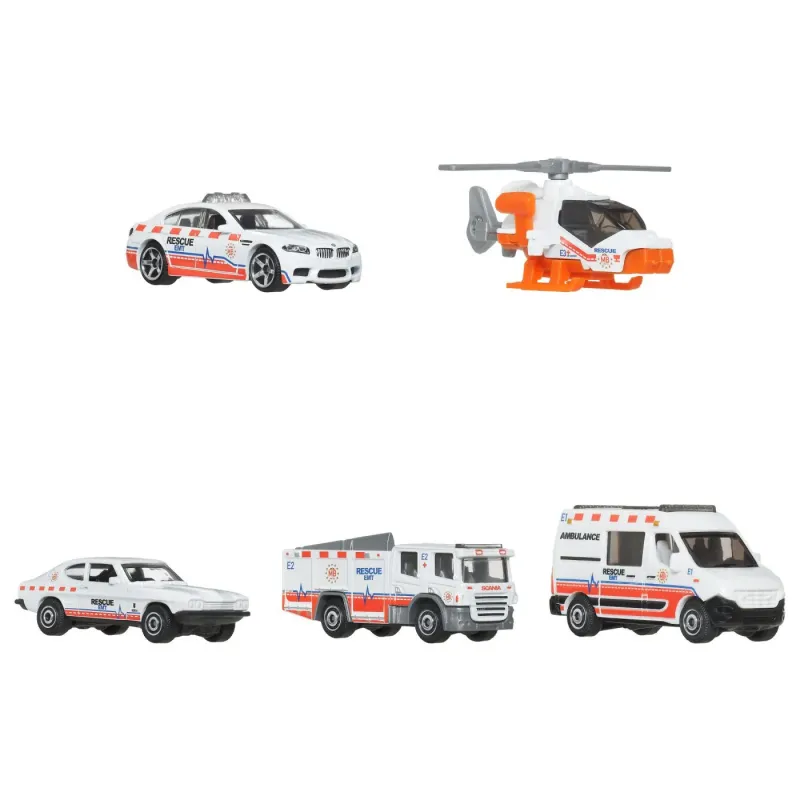 MATCHBOX SET 5 MASINUTE METALICE RESCUE EMT SCARA 1 LA 64