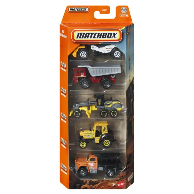 MATCHBOX SET 5 MASINUTE METALICE CONSTRUCTION SCARA 1 LA 64