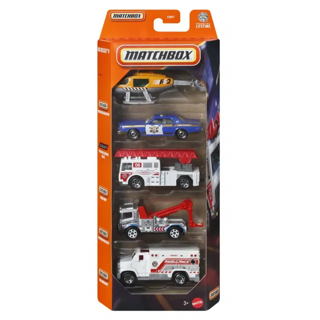 MATCHBOX SET 5 MASINUTE METALICE RESCUE SCARA 1 LA 64