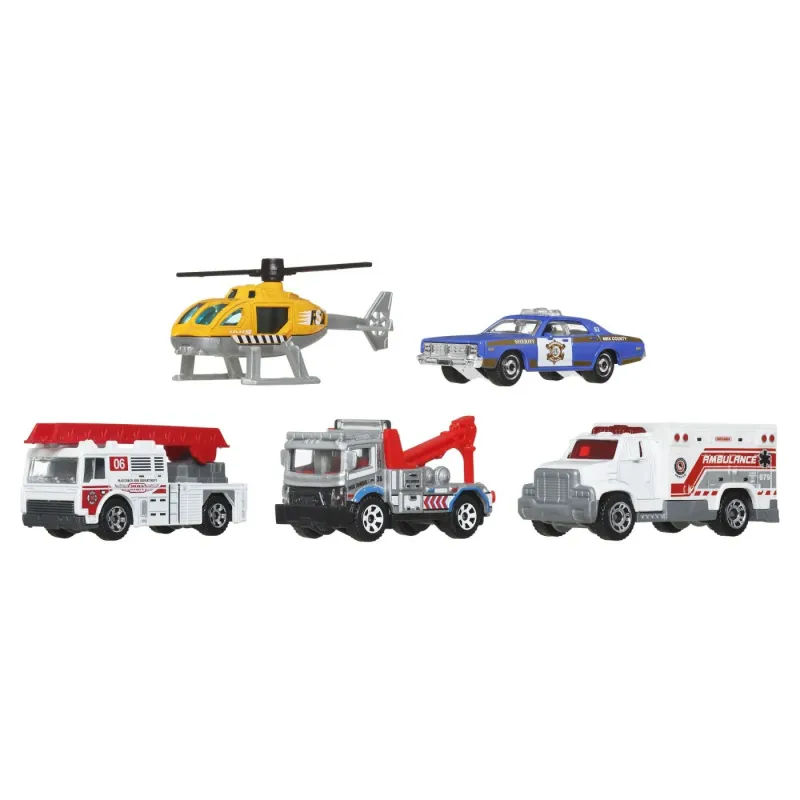 MATCHBOX SET 5 MASINUTE METALICE RESCUE SCARA 1 LA 64
