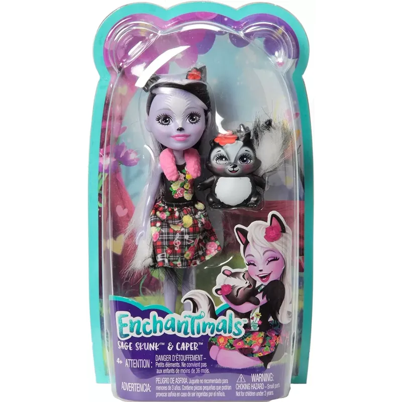 ENCHANTIMALS PAPUSI CU ANIMALUTE SAGE SKUNK ȘI CAPER