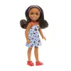 BARBIE PAPUSA CHELSEA CREOLA CU PAR SATEN ȘI ROCHITA ALBASTRA