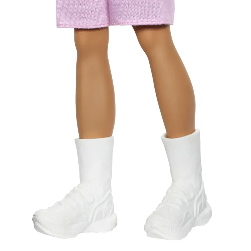 BARBIE FASHIONISTAS PAPUSA KEN BLOND CU BLUZA POLO DUNGI ROSII ALBE