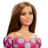 PAPUSA BARBIE FASHIONISTA SATENA CU ROCHIE ROZ CU BULINE