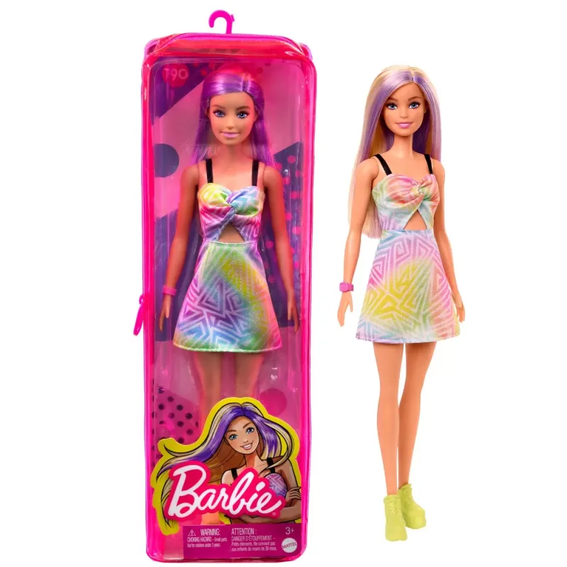 PAPUSA BARBIE FASHIONISTA BLONDA CU SUVITE MOV