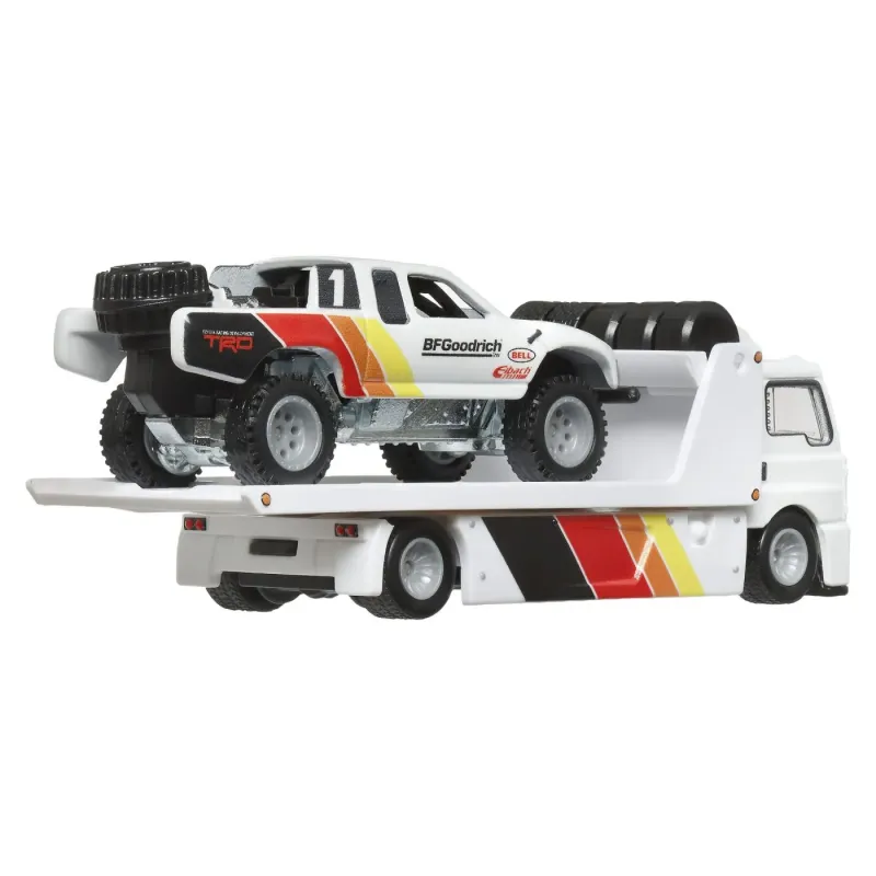 HOT WHEELS TRANSPORTATOR FLEET STREET CU MAȘINUȚĂ TOYOTA OFF ROAD TRUCK SCARA 1:64