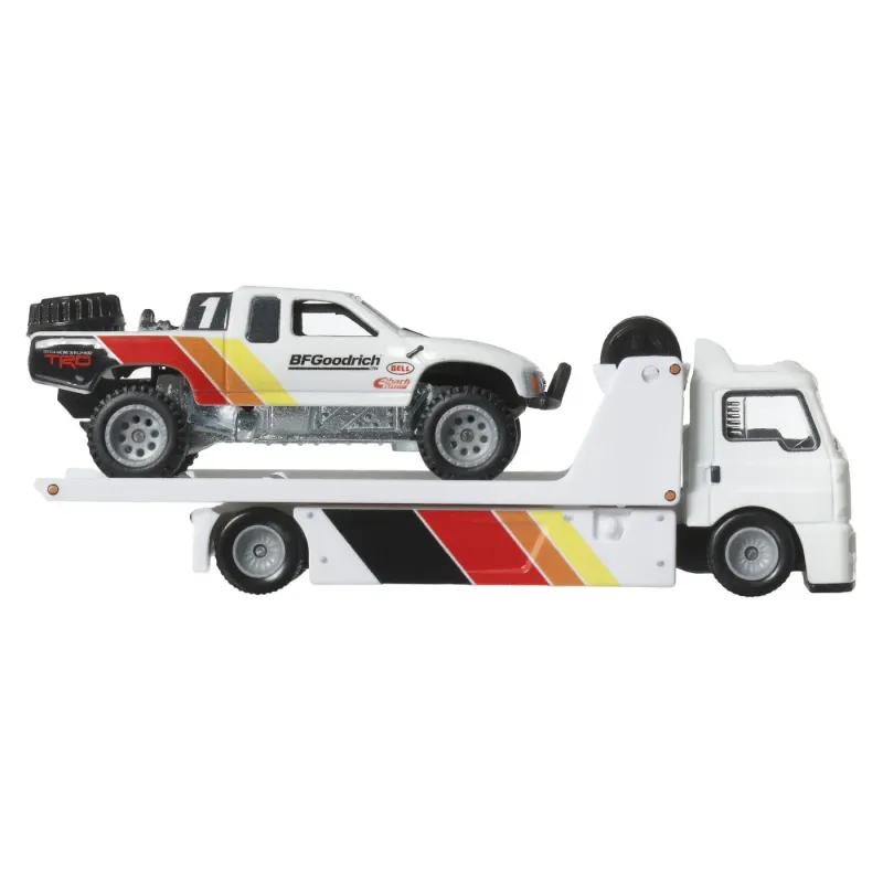 HOT WHEELS TRANSPORTATOR FLEET STREET CU MAȘINUȚĂ TOYOTA OFF ROAD TRUCK SCARA 1:64