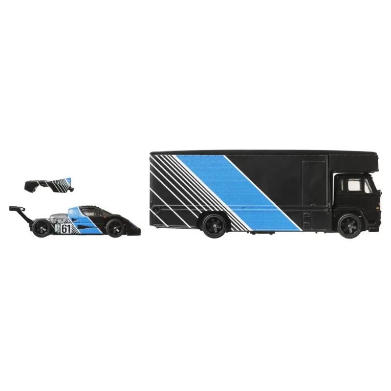 HOT WHEELS TRANSPORTATOR SAUBER MERCEDES C9 CU MAȘINUȚĂ FLEET FLYER SCARA 1:64