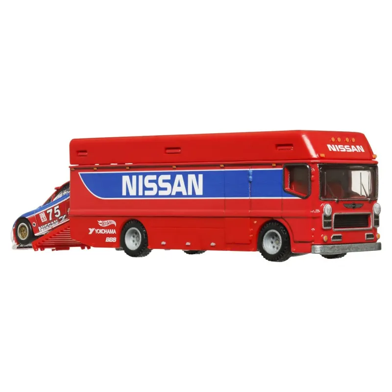 HOT WHEELS TRANSPORTATOR EURO HAULER CU MAȘINUȚĂ NISSAN 300 ZX GTS SCARA 1:64