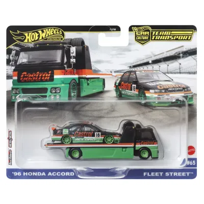HOT WHEELS TRANSPORTATOR FLEET STREET CU MAȘINUȚĂ HONDA ACCORD 96 SCARA 1:64