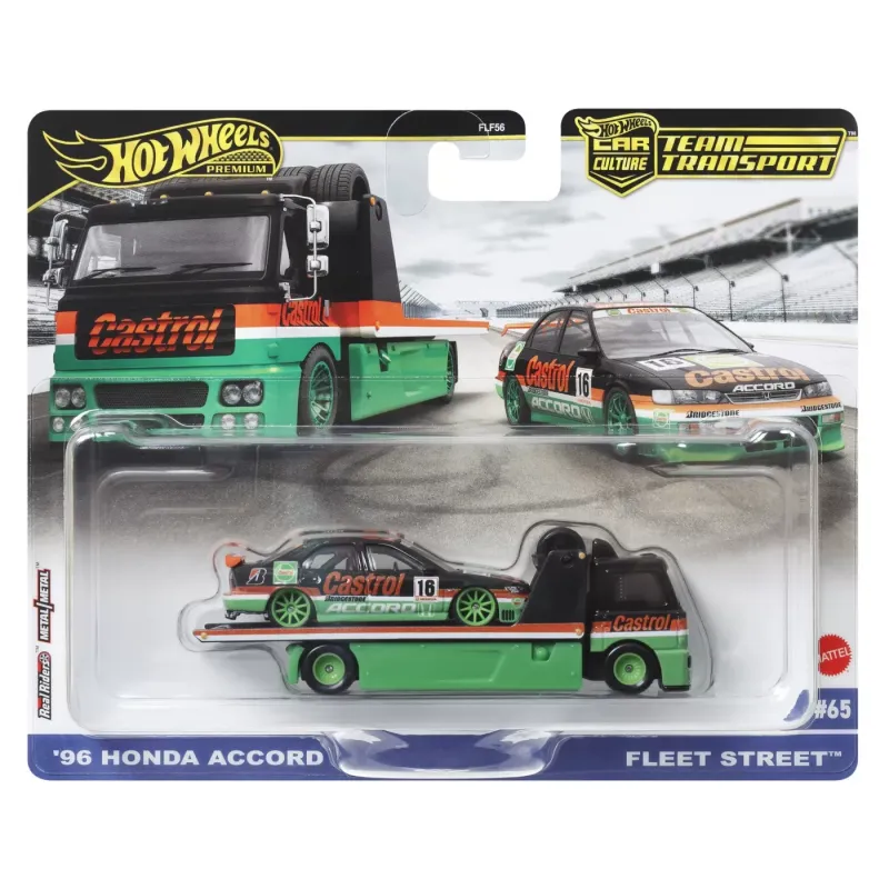 HOT WHEELS TRANSPORTATOR FLEET STREET CU MAȘINUȚĂ HONDA ACCORD 96 SCARA 1:64