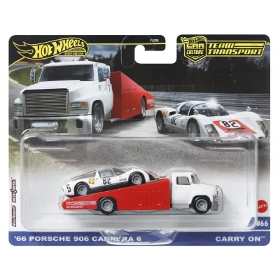 HOT WHEELS TRANSPORTATOR CARRY ON CU MAȘINUȚĂ  PORSCHE CARRERA 906 SCARA 1:64