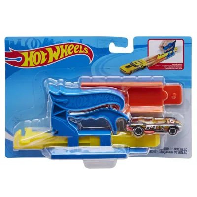 HOT WHEELS SET LANSATOR PORTABIL ALBASTRU ȘI MAȘINUȚĂ