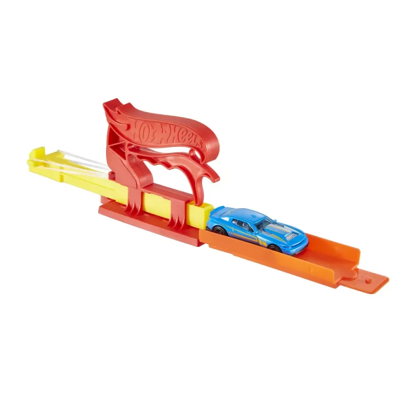 HOT WHEELS SET LANSATOR PORTABIL ROSU ȘI MAȘINUȚĂ