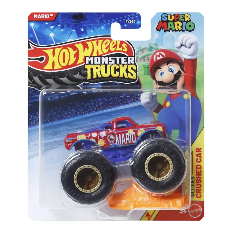 HOT WHEELS MONSTER TRUCK MAȘINUȚĂ SUPER MARIO SCARA 1 LA 64