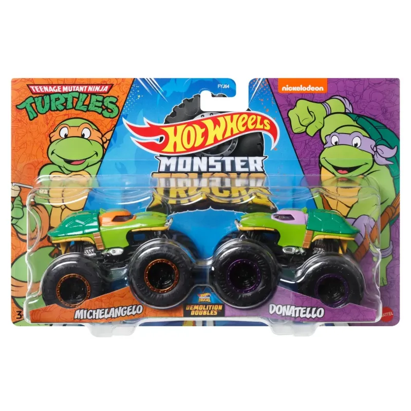 MONSTER TRUCK SET 2 MASINI SCARA 1 LA 64 MICHELANGELO ȘI DONATELLO