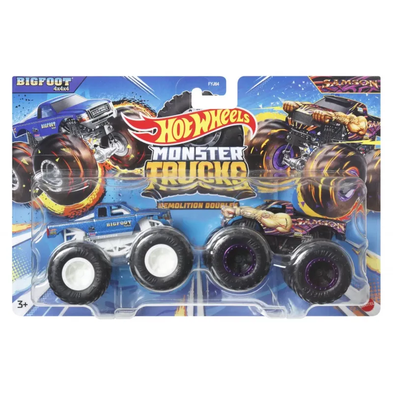 HOT WHEELS MONSTER TRUCK SET 2 MASINI SCARA 1 LA 64 BIGFOOT ȘI SAMSON