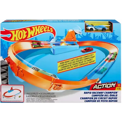 HOT WHEELS CIRCUIT RAPID CU LANSATOR ȘI MAȘINUȚĂ EXCLUSIVA
