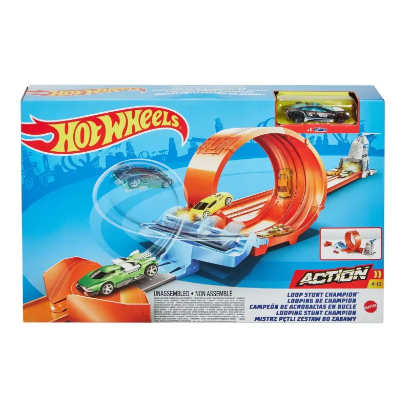 HOT WHEELS CIRCUIT RAPID CU LANSATOR PENTRU CASCADORII ȘI MAȘINUȚĂ EXCLUSIVA