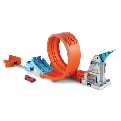 HOT WHEELS CIRCUIT RAPID CU LANSATOR PENTRU CASCADORII ȘI MAȘINUȚĂ EXCLUSIVA