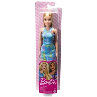 PAPUSA BARBIE BLONDA CU ROCHITA ALBASTRA