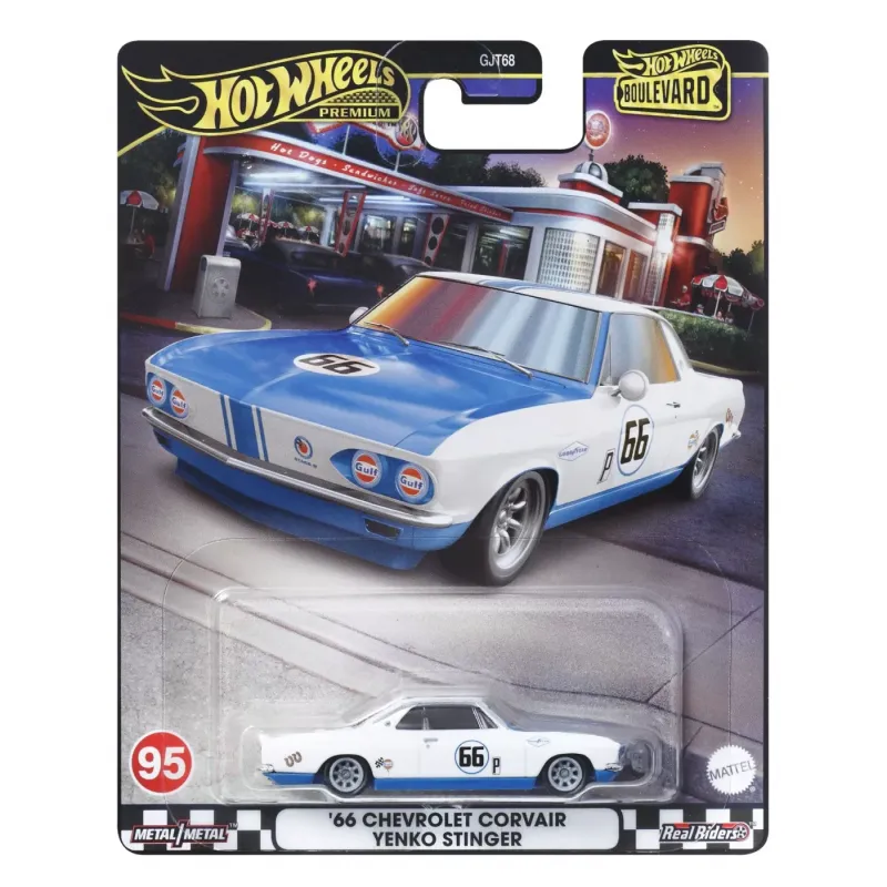 HOT WHEELS PREMIUM BOULEVARD MAȘINUȚĂ METALICĂ CHEVROLET CORVAIR YENKO STINGER 66 SCARA 1:64