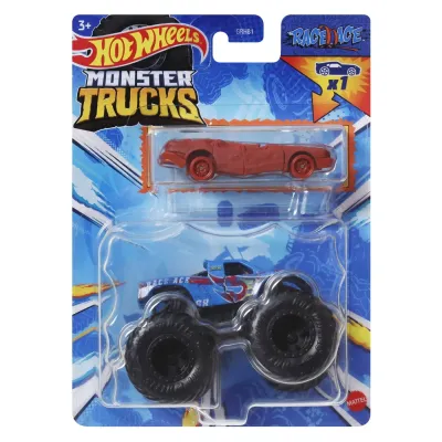 HOT WHEELS MONSTER TRUCK ȘI MAȘINUȚĂ METALICĂ RACE ACE