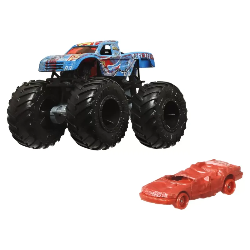 HOT WHEELS MONSTER TRUCK ȘI MAȘINUȚĂ METALICĂ RACE ACE