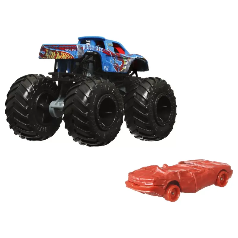 HOT WHEELS MONSTER TRUCK ȘI MAȘINUȚĂ METALICĂ RACE ACE