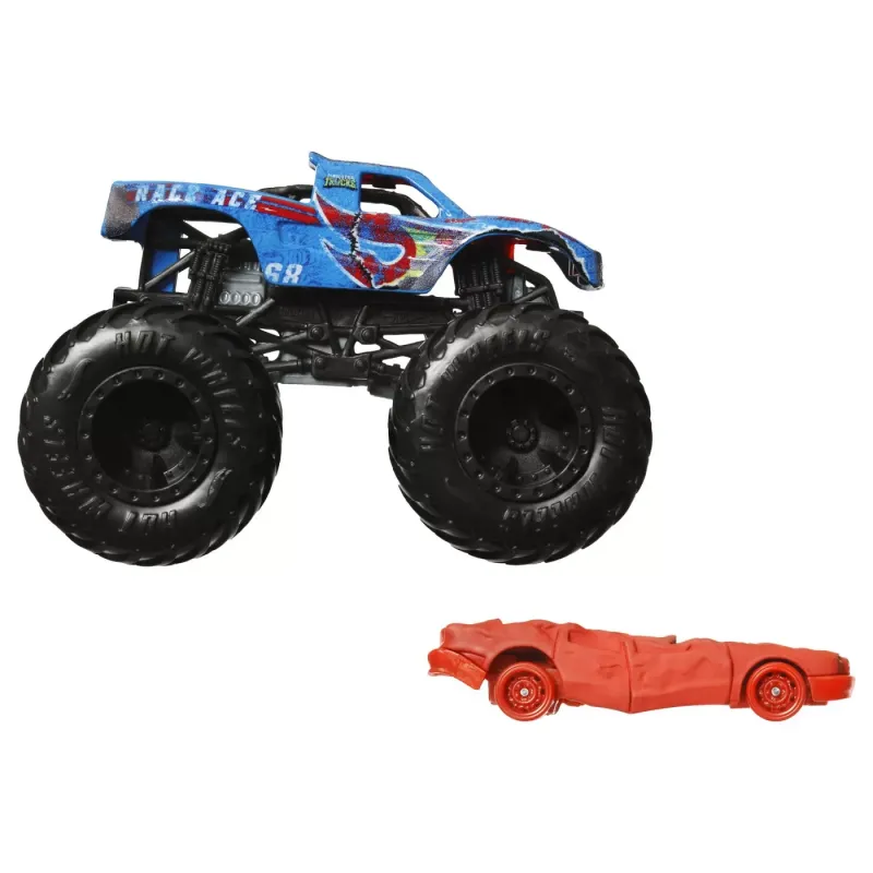 HOT WHEELS MONSTER TRUCK ȘI MAȘINUȚĂ METALICĂ RACE ACE