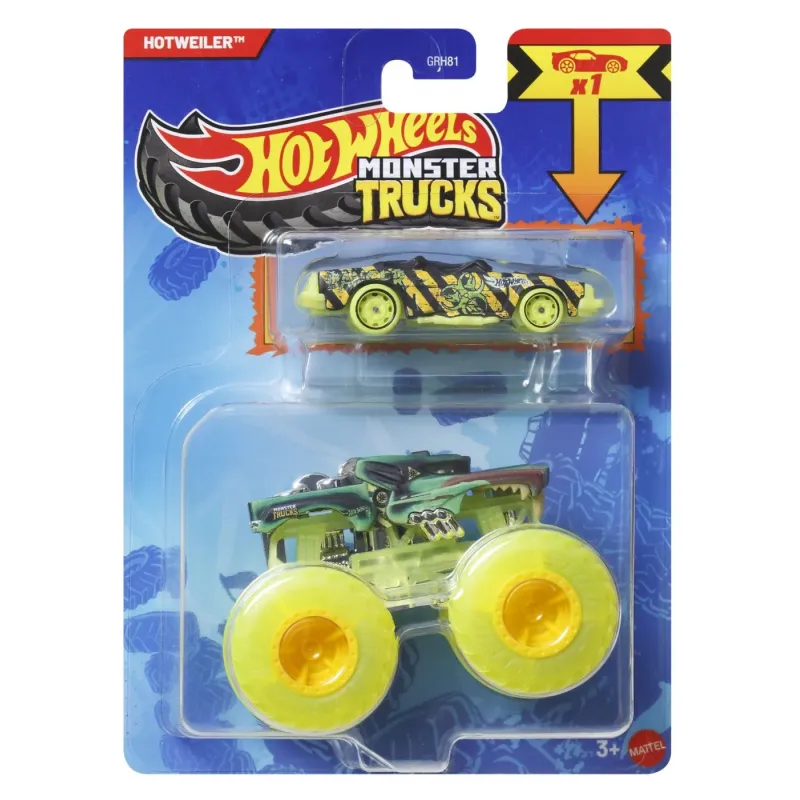 HOT WHEELS MONSTER TRUCK ȘI MAȘINUȚĂ METALICĂ HOTWEILER