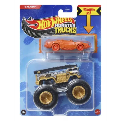 HOT WHEELS MONSTER TRUCK ȘI MAȘINUȚĂ METALICĂ 5 ALARM