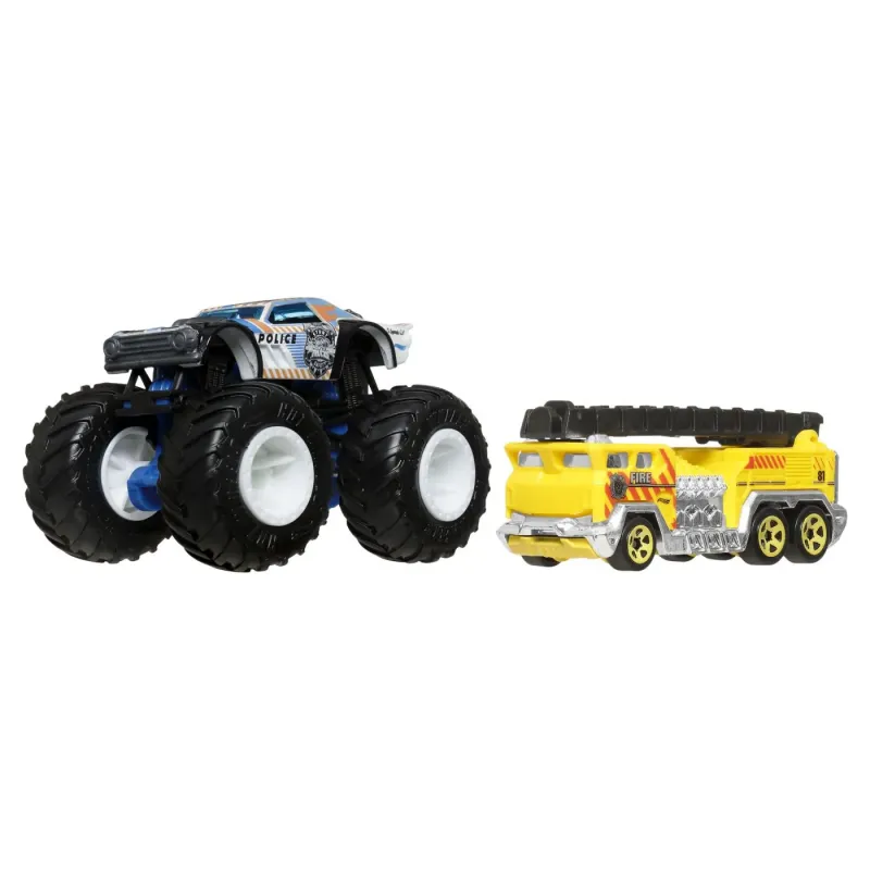 HOT WHEELS MONSTER TRUCK ȘI MAȘINUȚĂ METALICĂ NIGHT SHIFTER
