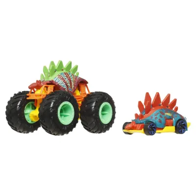 HOT WHEELS MONSTER TRUCK ȘI MAȘINUȚĂ METALICĂ MOTOSAURUS