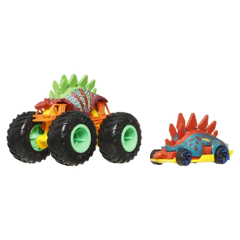 HOT WHEELS MONSTER TRUCK ȘI MAȘINUȚĂ METALICĂ MOTOSAURUS